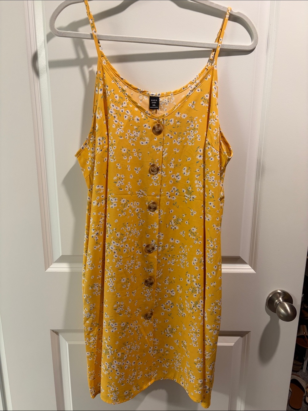 SHEIN Yellow Floral Mini Dress
